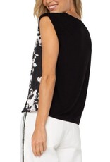 Liverpool Los Angeles Liverpool Sleeveless Woven to Knit Top