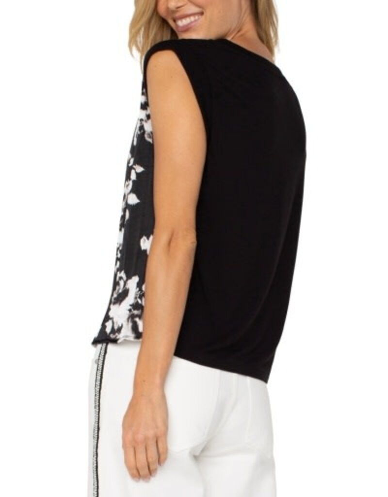 Liverpool Los Angeles Liverpool Sleeveless Woven to Knit Top