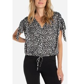 Liverpool Los Angeles Liverpool Dolman V-neck Woven Top with Ties