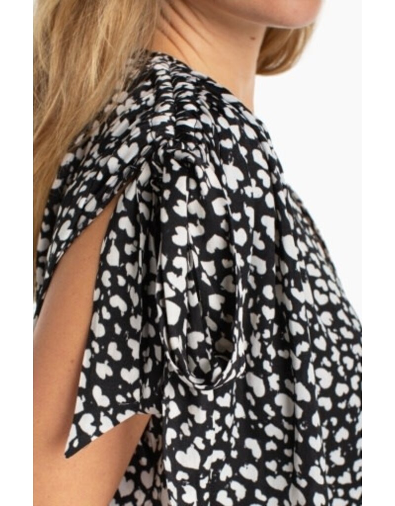 Liverpool Los Angeles Liverpool Dolman V-neck Woven Top with Ties