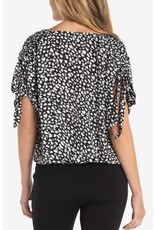 Liverpool Los Angeles Liverpool Dolman V-neck Woven Top with Ties