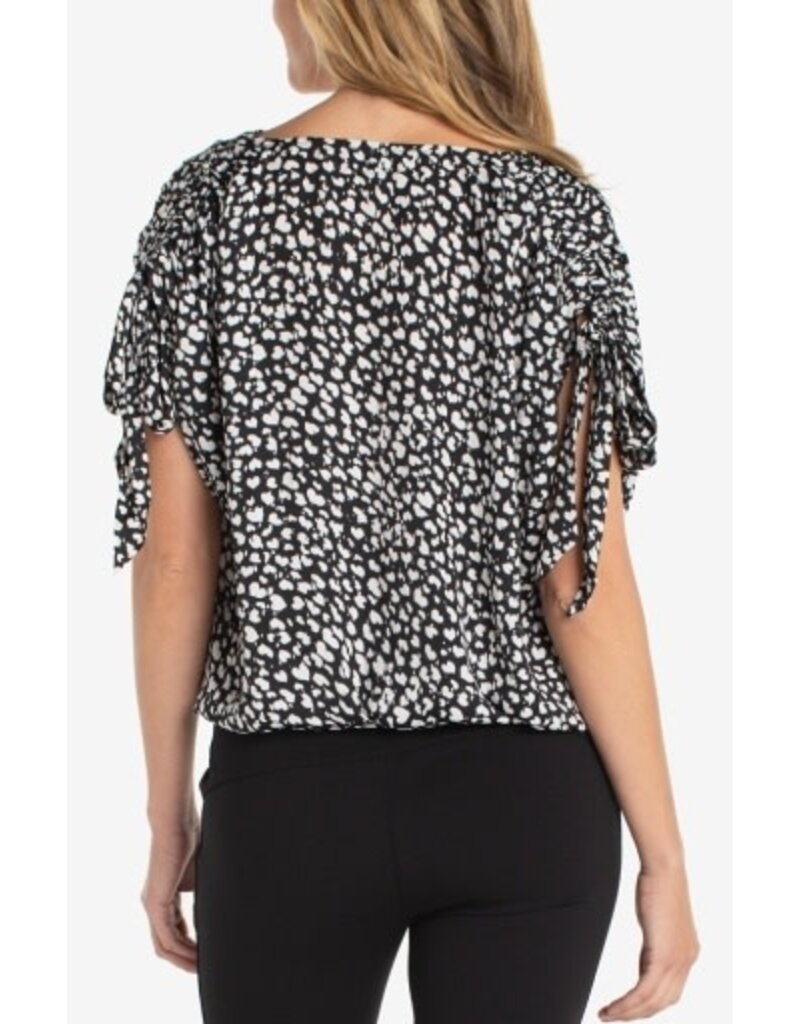 Liverpool Los Angeles Liverpool Dolman V-neck Woven Top with Ties