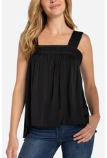 Liverpool Los Angeles Liverpool Sleeveless Woven Top with Pintuck Straps