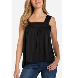 Liverpool Los Angeles Liverpool Sleeveless Woven Top with Pintuck Straps