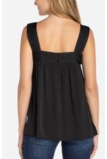 Liverpool Los Angeles Liverpool Sleeveless Woven Top with Pintuck Straps