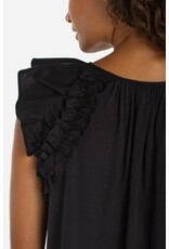 Liverpool Los Angeles Liverpool Flutter Sleeve Knit Woven Top with Ties