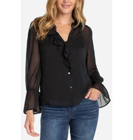 Liverpool Los Angeles Liverpool Long Sleeve Ruffle Front Woven Shirt