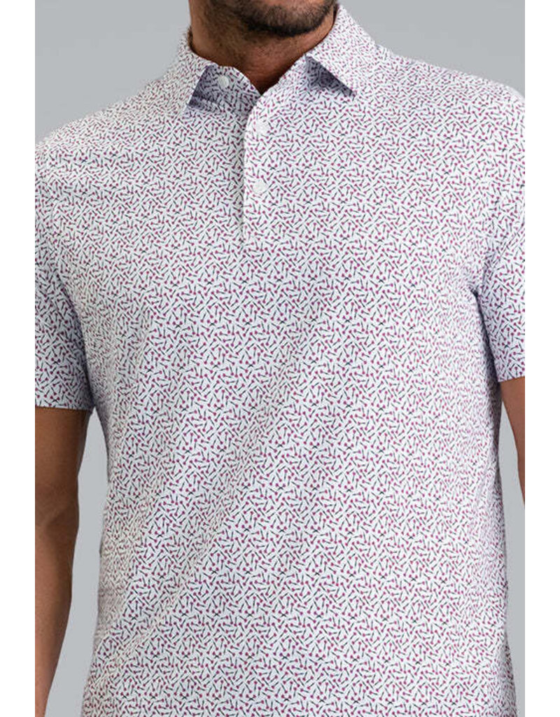 IBKul IBKul Throwing Darts Short Sleeve Polo Platinum Rose Black