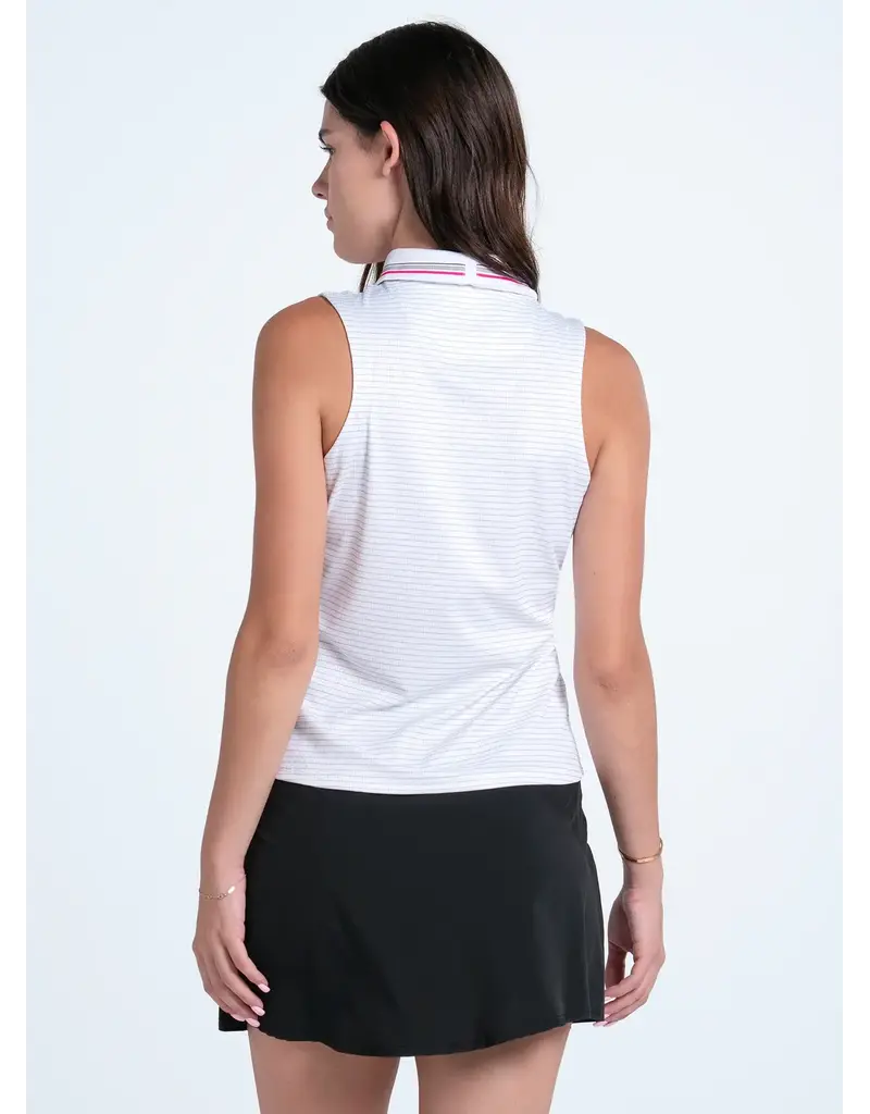 Lucky In Love Lucky in Love Chateau Stripes Tank White Taupe