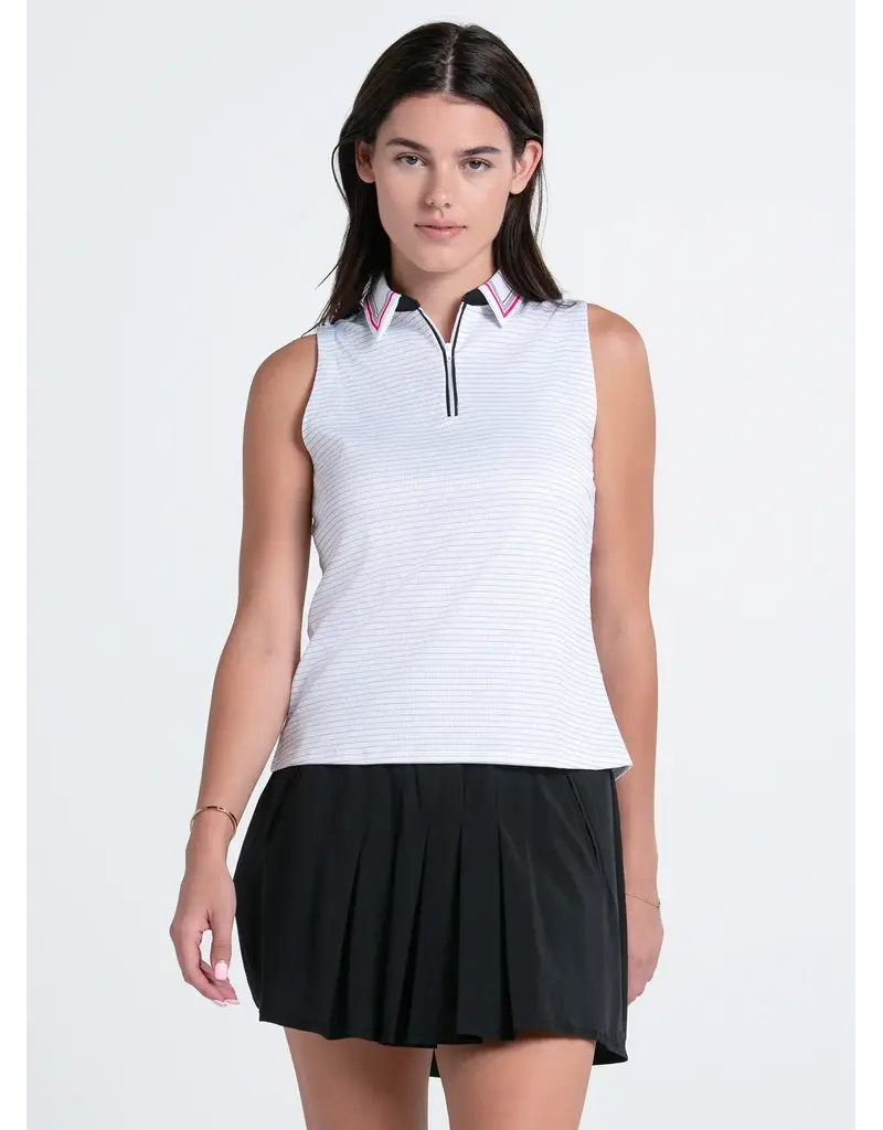 Lucky In Love Lucky in Love Chateau Stripes Tank White Taupe