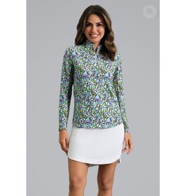 IBKul IBKUL Sonia Long Sleeve Mock Jade Lavender