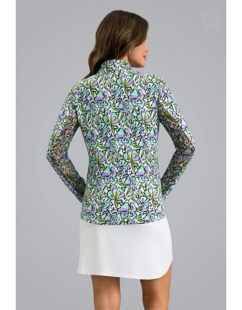 IBKul IBKUL Sonia Long Sleeve Mock Jade Lavender