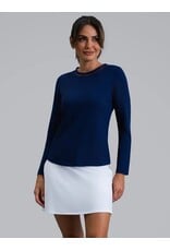 IBKul IBKul Solid Long Sleeve Crew with Mesh Classic Navy