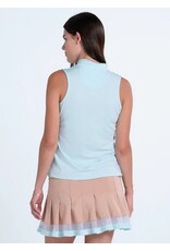 Lucky In Love Lucky in Love Pleated Placket Sleeveless Wave