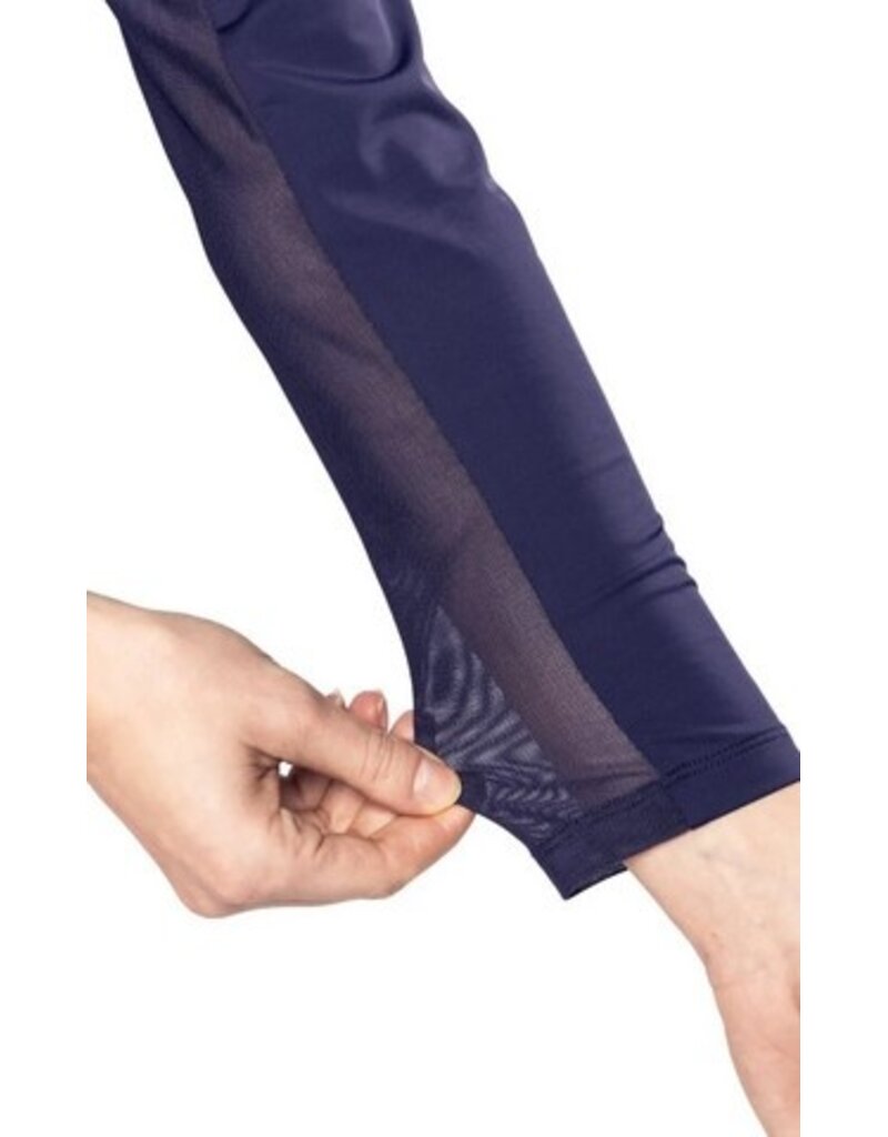 Golftini Golftini Long Sleeve Mock Polo Navy/Rose Pink