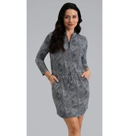 IBKul IBKul Stephanie 3/4 Sleeve Drawstring Dress Black/White