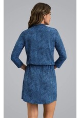 IBKul IBKul Stephanie 3/4 Sleeve Drawstring Dress Navy/Peri