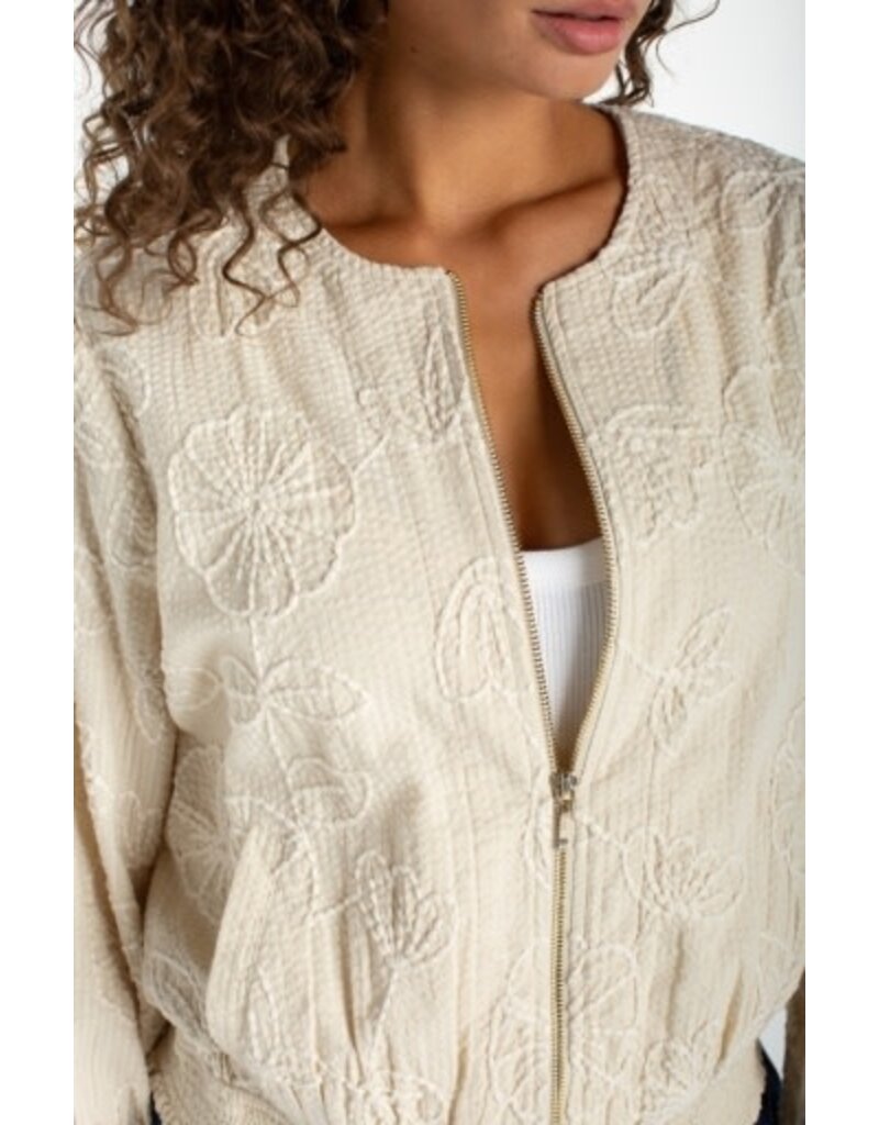 Liverpool Los Angeles Liverpool Long Sleeve Collarless Jacket with Smocking