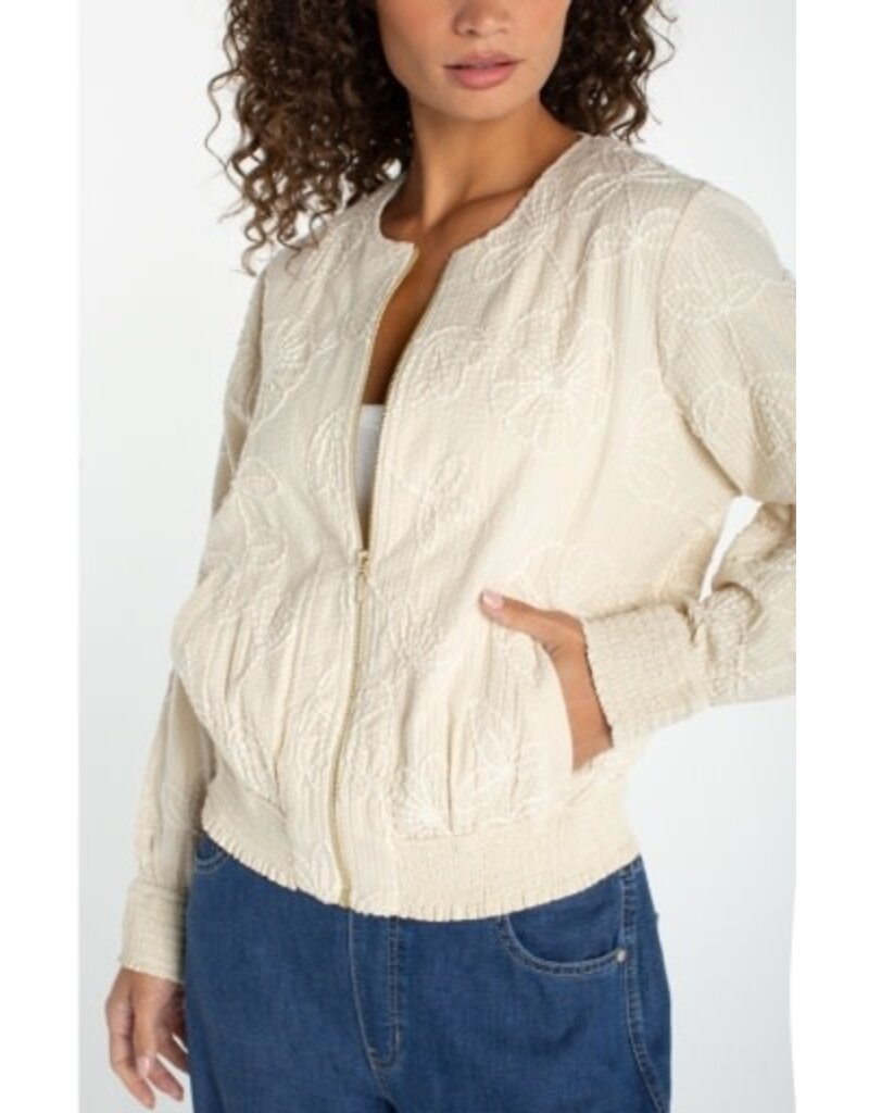 Liverpool Los Angeles Liverpool Long Sleeve Collarless Jacket with Smocking