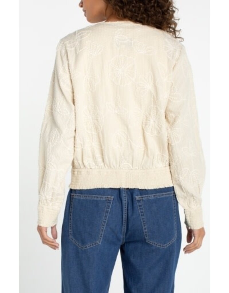 Liverpool Los Angeles Liverpool Long Sleeve Collarless Jacket with Smocking