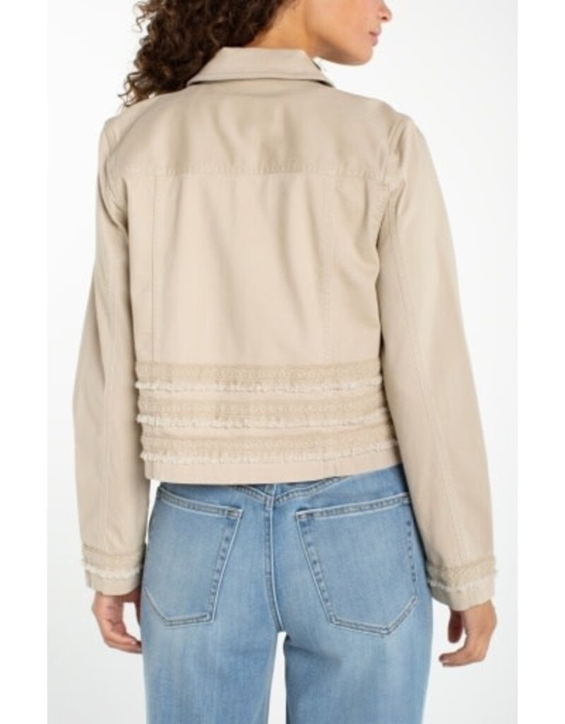 Liverpool Los Angeles Liverpool Trucker Jacket w/ Fray and Lace