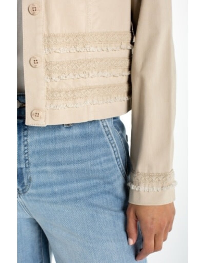 Liverpool Los Angeles Liverpool Trucker Jacket w/ Fray and Lace