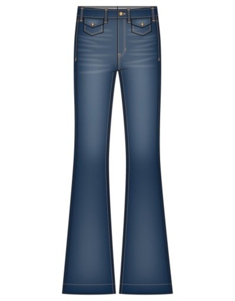 Liverpool Los Angeles Liverpool Hannah Flare with Mini Patch Pockets