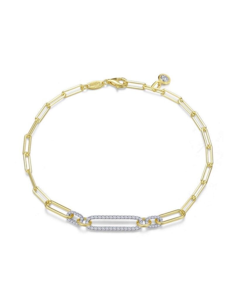 Lafonn  Lafonn 2-Tone Paperclip Bracelet 0.85 CTW  7.5"