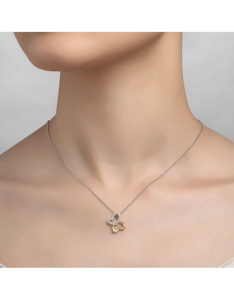 Lafonn Lafonn Double-Heart Shadow Necklace 18 in.