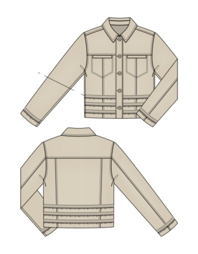 Liverpool Los Angeles Liverpool Trucker Jacket w/ Fray and Lace