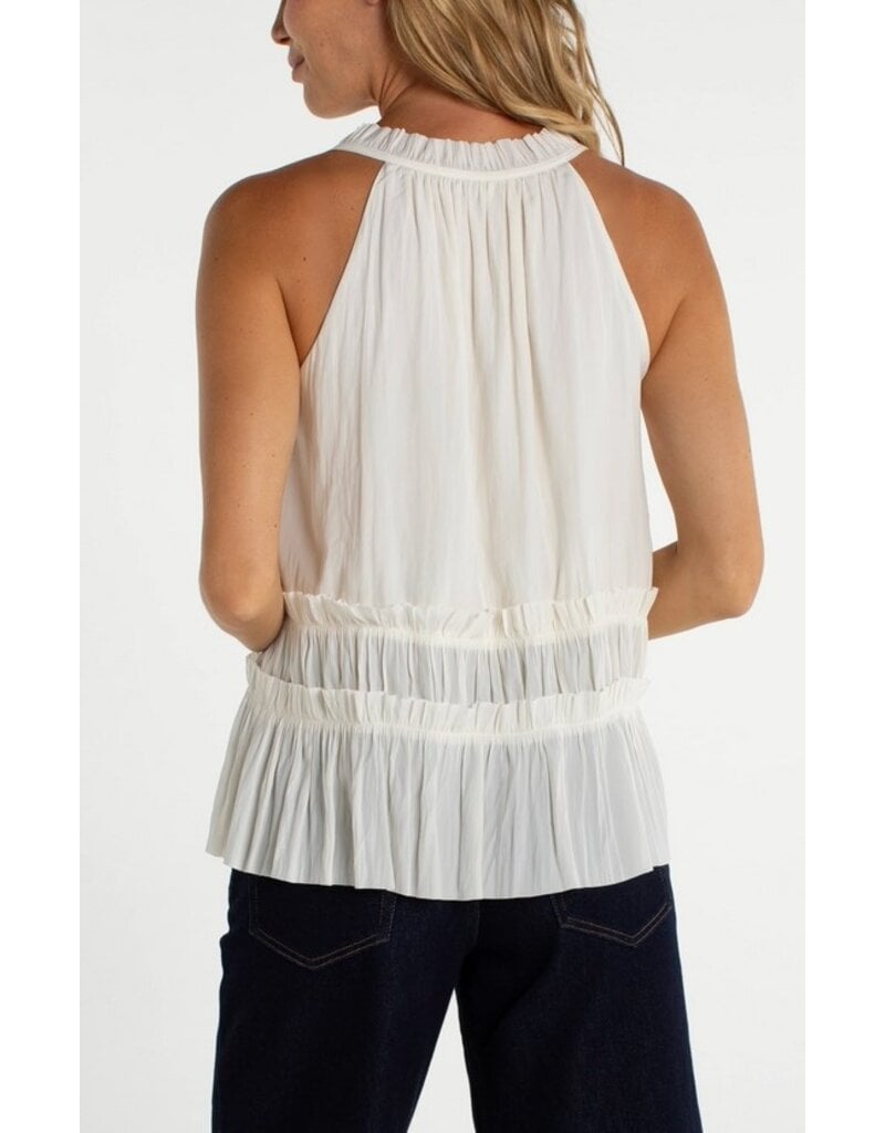 Liverpool Los Angeles Liverpool Sleeveless Woven Top with  Ruffles