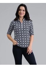 IBKul IBKul Carolyn Ruched ELbow Sleeve Black