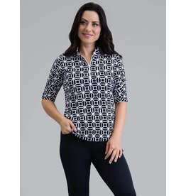 IBKul IBKul Carolyn Ruched ELbow Sleeve Black