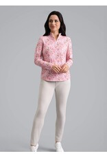 IBKul IBKul Briana Long Sleeve Zip Mock Peach