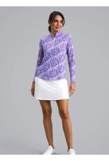 IBKul IBKul Briana Long Sleeve Zip Mock Plum