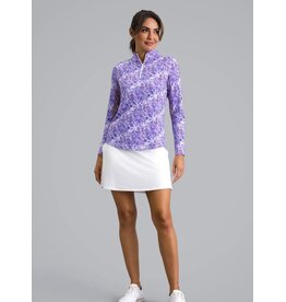 IBKul IBKul Briana Long Sleeve Zip Mock Plum