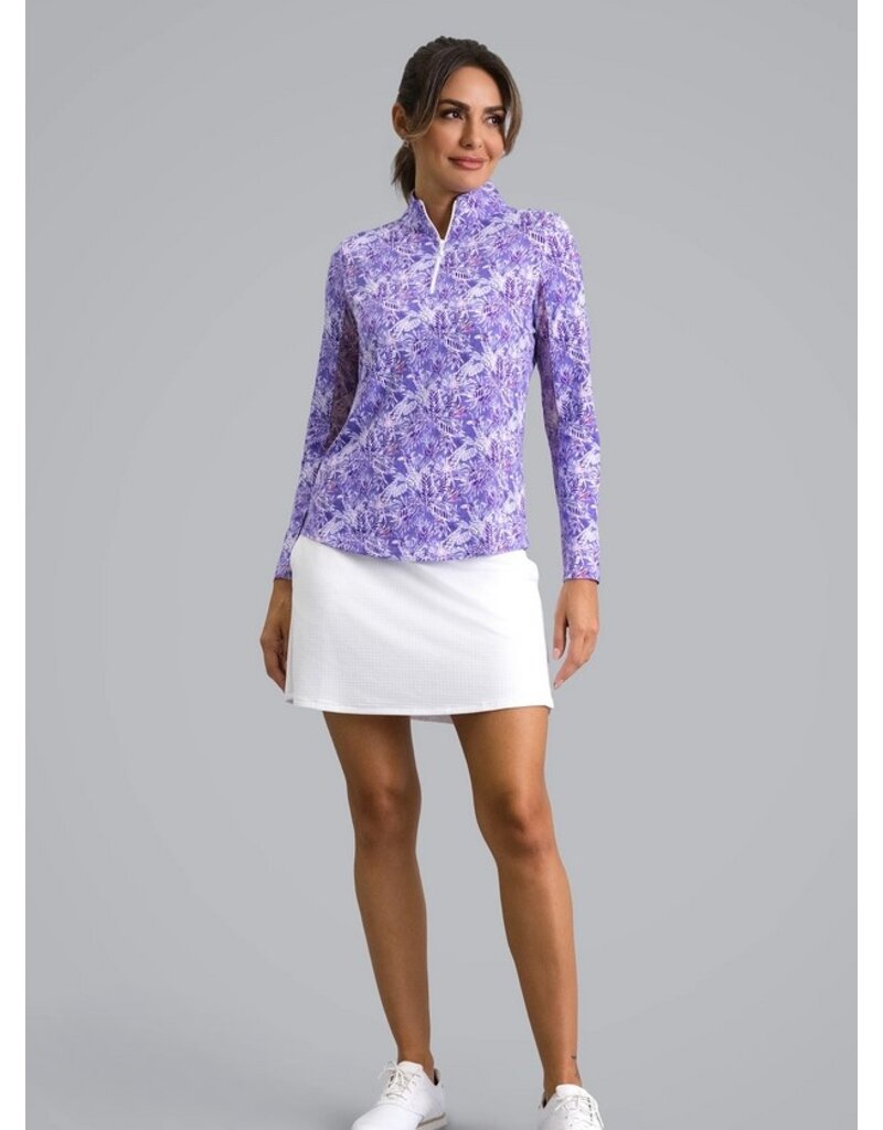 IBKul IBKul Briana Long Sleeve Zip Mock Plum