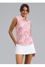 IBKul IBKul Briana Sleeveless Zip Polo Peach