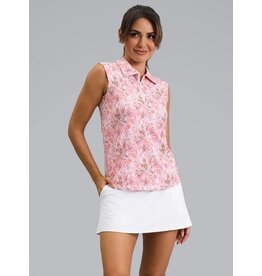 IBKul IBKul Briana Sleeveless Zip Polo Peach