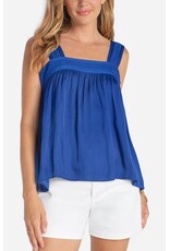 Liverpool Los Angeles Liverpool Sleeveless Woven Top with Pintuck Straps