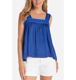 Liverpool Los Angeles Liverpool Sleeveless Woven Top with Pintuck Straps