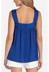 Liverpool Los Angeles Liverpool Sleeveless Woven Top with Pintuck Straps