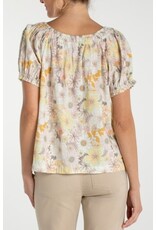 Liverpool Los Angeles Liverpool Short Sleeve Tie Neck Woven Top