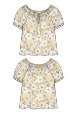 Liverpool Los Angeles Liverpool Short Sleeve Tie Neck Woven Top