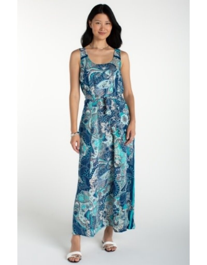 Liverpool Los Angeles Liverpool Sleeveless Woven Maxi Dress with Self Belt