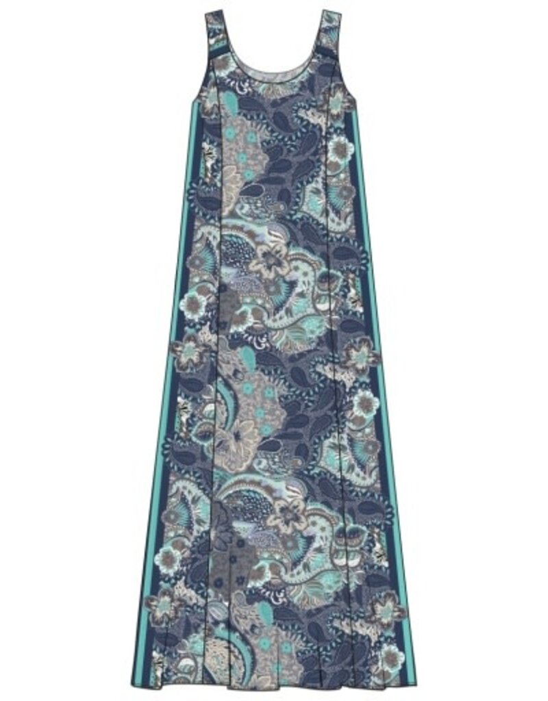 Liverpool Los Angeles Liverpool Sleeveless Woven Maxi Dress with Self Belt