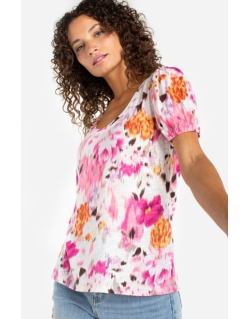 Liverpool Los Angeles Liverpool Puff Sleeve Scoop Neck Knit Top