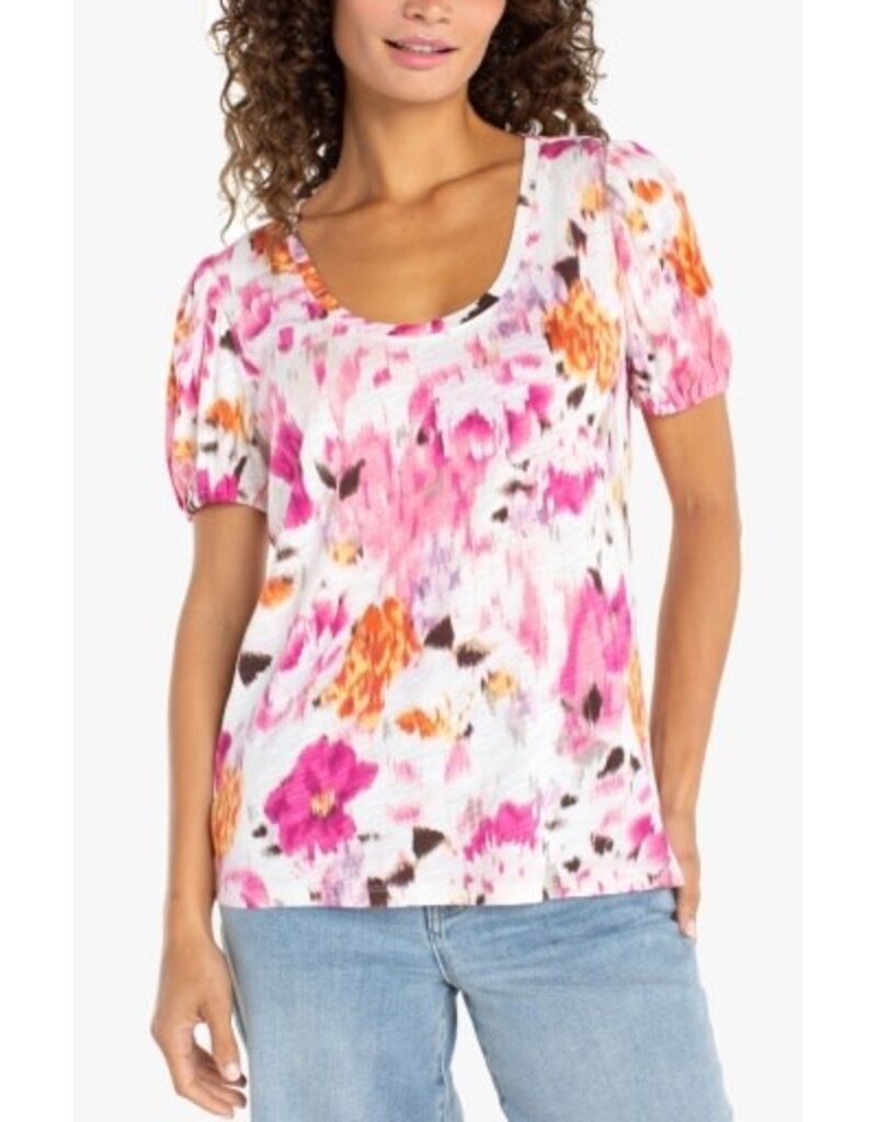 Liverpool Los Angeles Liverpool Puff Sleeve Scoop Neck Knit Top