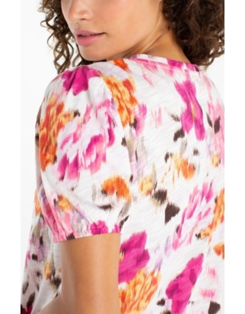 Liverpool Los Angeles Liverpool Puff Sleeve Scoop Neck Knit Top