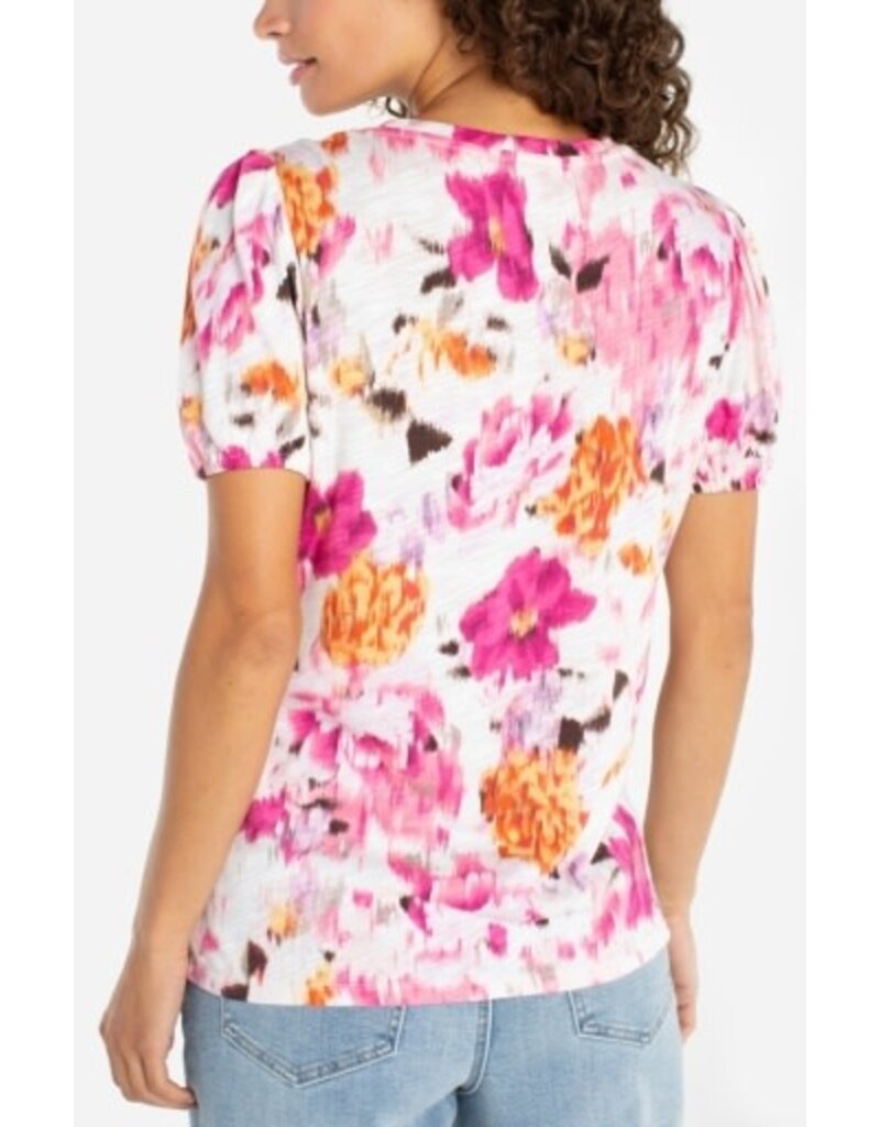 Liverpool Los Angeles Liverpool Puff Sleeve Scoop Neck Knit Top